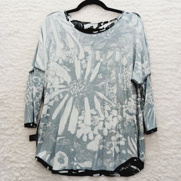 Tunic T-Shirt Size S Black White Daisy Artsy Whimsycore Minimal Soft Grunge Goth - Picture 7 of 10